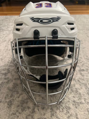 Custom Cascade CBX Box Helmet with Warrior Fatboy Chrome Face mask