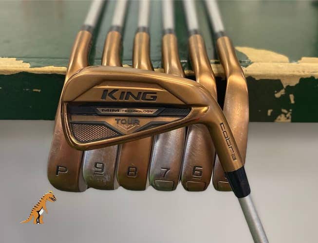 Used RH Cobra King MIM Tour Copper Iron Set 4-P Steelfiber Graphite Stiff Flex