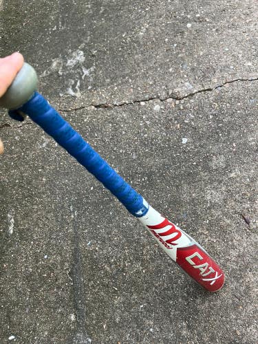 Used Kid Pitch (9YO-13YO) Marucci CAT X Bat USSSA Certified (-10) 16 oz 26" with blue tape 122