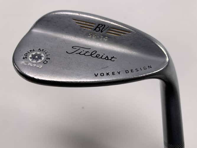 Titleist Vokey Spin Milled SM4 Chrome 56* 14 Bounce Wedge Steel Mens RH