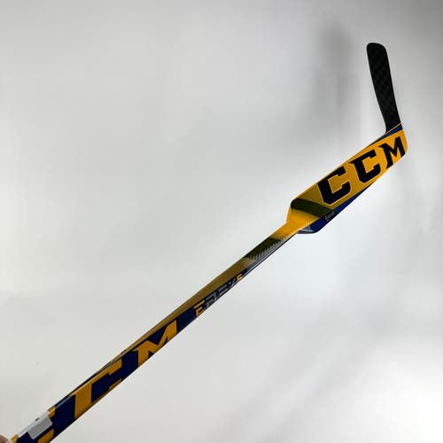 New Regular CCM EFlex 5 Pro Lite Goalie Stick | Gold Blue | 24" Paddle | P4 Curve | Saros | M505
