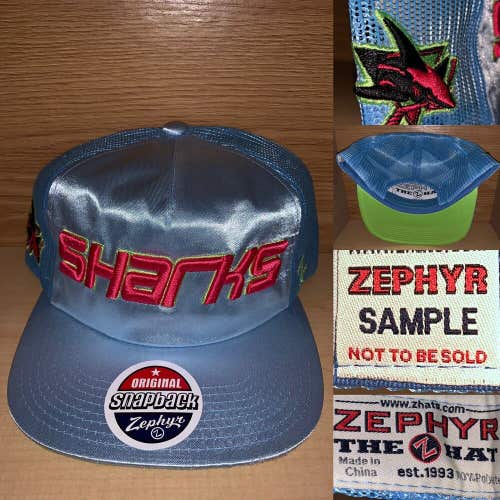 San Jose Sharks Zephyr NHL Hockey Snapback Hat - New *SAMPLE* - Rare