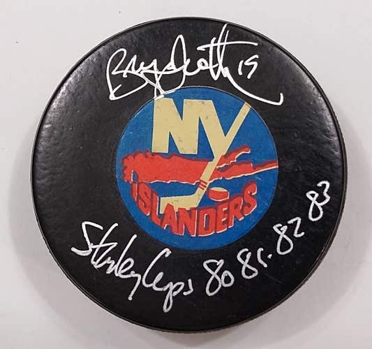 BRYAN TROTTIER Signed New York Islanders Hockey Vintage Viceroy NHL Game Puck