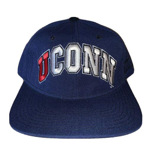 Vintage 90s UConn Huskies Zephyr Snapback Hat Wool Blend NEW