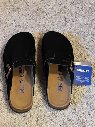 Birkenstock Boston Black Suede Size EU 41 *NEW*