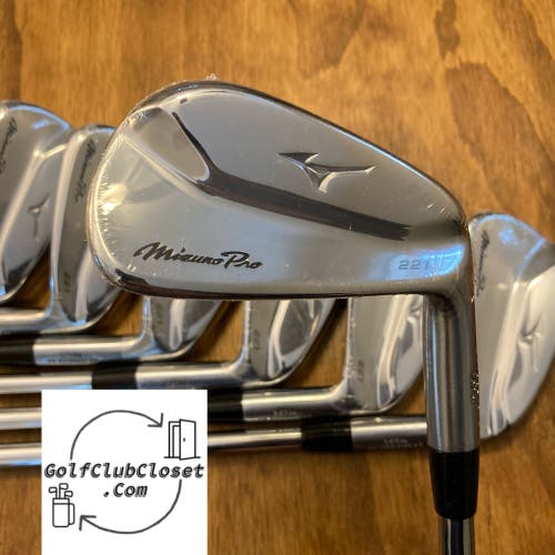 Brand New Mizuno Pro 221 Iron Set / 4-PW Stiff Flex Steel Shafts