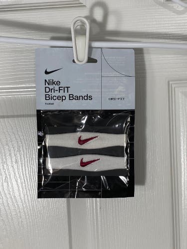Nike Dri-Fit Bicep Bands - White/Red