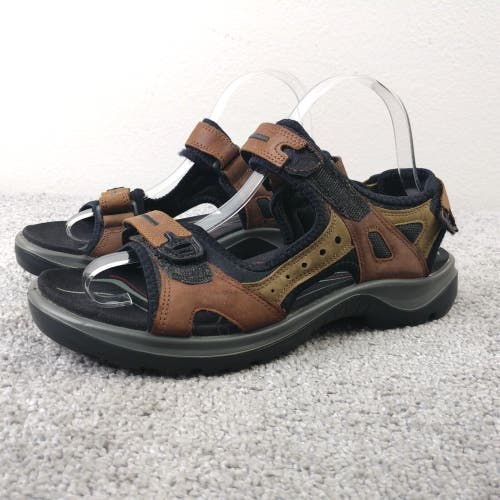 ECCO Yucatan Sport Sandals Mens 40 EU Shoes Slingback Brown Leather Hiking