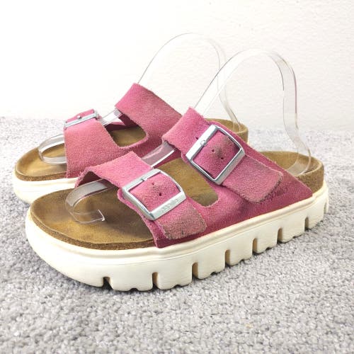 Papillio Birkenstock Arizona Sandals Womens 39 EU Platform Shoes Pink Suede