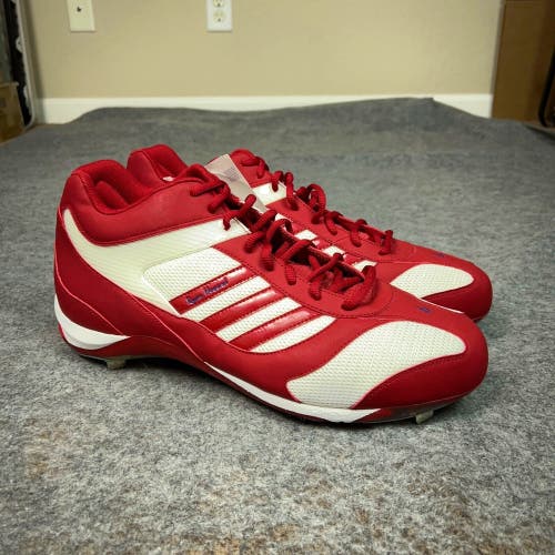 Adidas Mens Baseball Cleat 15 Red White AST Ryan Howard Mid Metal Softball D4