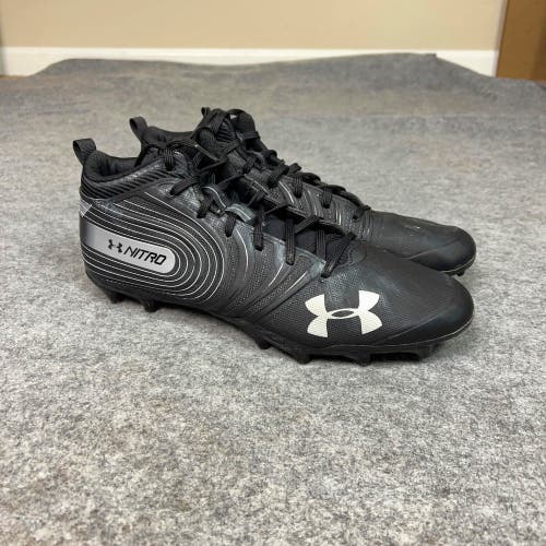 Under Armour Mens Football Cleat 12 Black Silver Lacrosse Nitro Select Mid N1