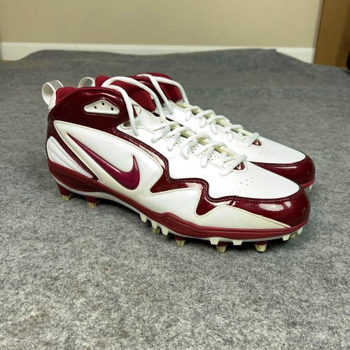 Nike Mens Football Cleats 13.5 White Red Shoe Lacrosse Zoom Air Merciless Mid