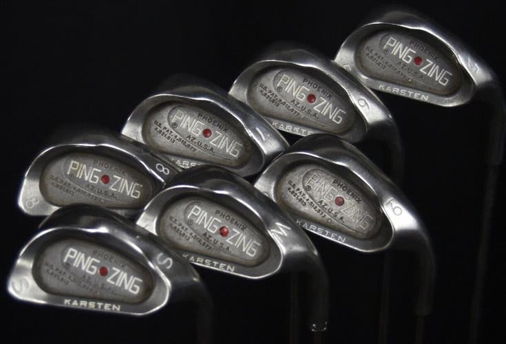 PING ZING RED IRON SET 5-9 S,W FLEX:REGULR LENGTH: (5) 37.5 IN RIGHT HANDED