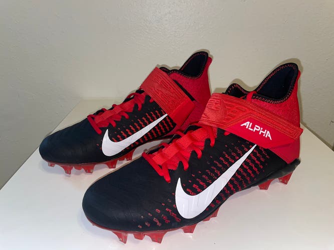 Size 12.5 Nike Alpha Menace Pro 2 Mid Football Cleats BV3945-600 Team Bred