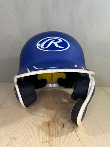 Blue & White Used 6 3/8- 7 1/8 Rawlings Machext-jr Reva Batting Helmet