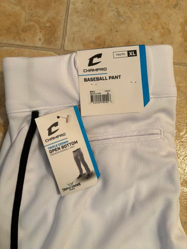 White New Youth XL Champro Game Pants