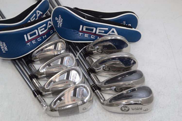 Adams Idea Tech OS 3-4H, 5-PW Iron Set RH Regular Flex YS+ Graphite NEW #176774