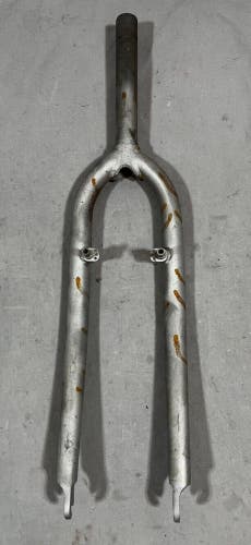 Vintage Spinner Gray Steel 26" QR Mountain Bike Fork 155mm 1" Threaded Steerer