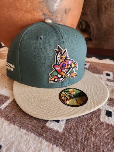 Arizona Coyotes New Era 59Fifty Green/Tan Fitted Kachina Hat Size 7 NWT