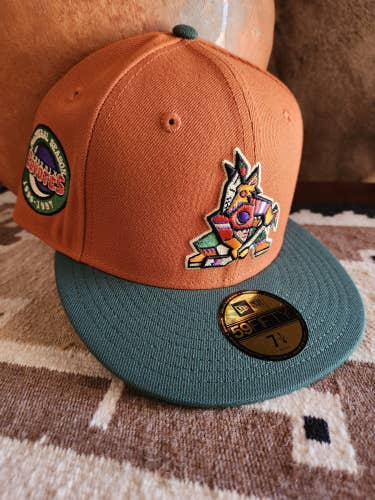 Arizona Coyotes New Era 59Fifty Orange/Green Fitted Kachina Hat Size 7 1/4 NWT