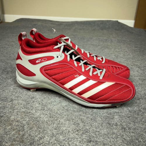 Adidas Mens Baseball Cleat 15 Red Gray AST Ryan Howard Mid Metal Softball C6