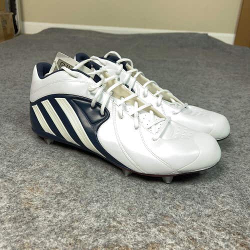 Adidas Mens Football Cleat 14 White Navy Lacrosse Shoe AST Paydirt Sports Pair