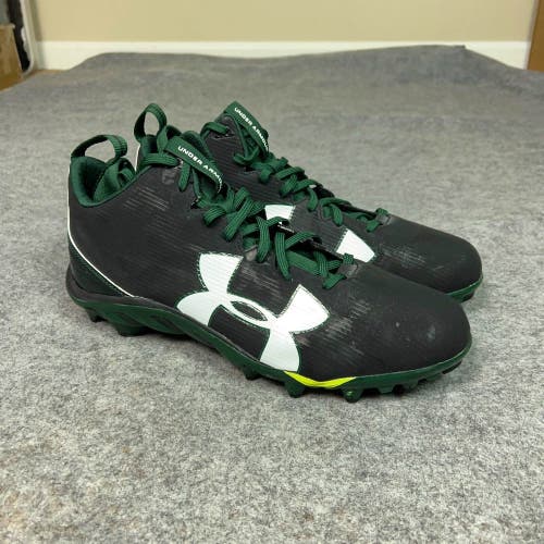 Under Armour Mens Football Cleat 13.5 Black Green Lacrosse Spine Mid Sport Pair