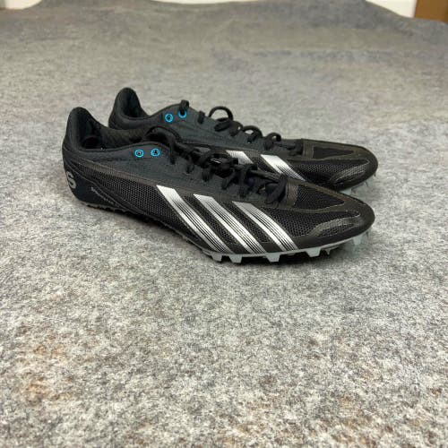 Adidas Mens Shoe 10.5 Black Silver Cleat Spikes Track Running Sprint Star 4 O4