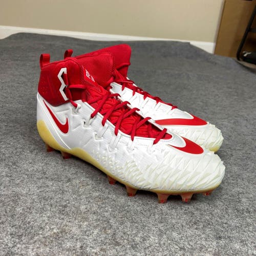 Nike Mens Football Cleat 15 White Red Shoe Lacrosse Force Savage Pro TD Sport C