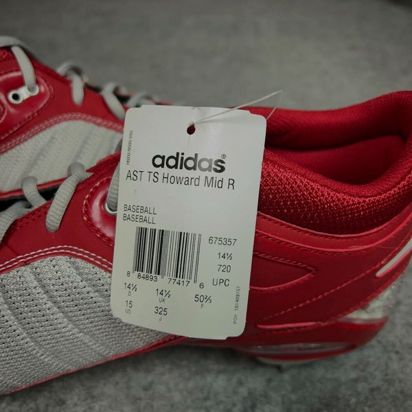 Adidas Mens Baseball Cleat 15 Red Gray AST Ryan Howard Mid Metal Softball C5