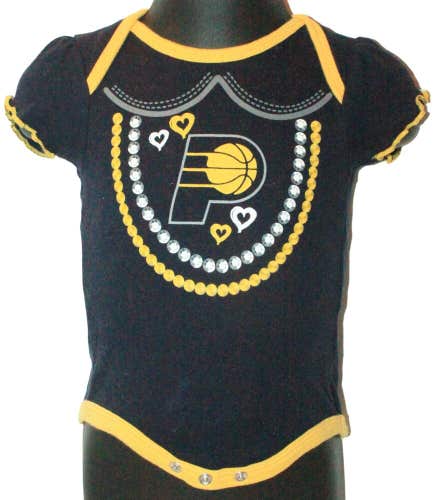 0-3 Months - Indiana Pacers NBA Basketball - Short Sleeve One Piece Baby Suit