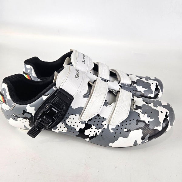 Santic Mens Road Bike Cycling Shoes White Camo Size: 11