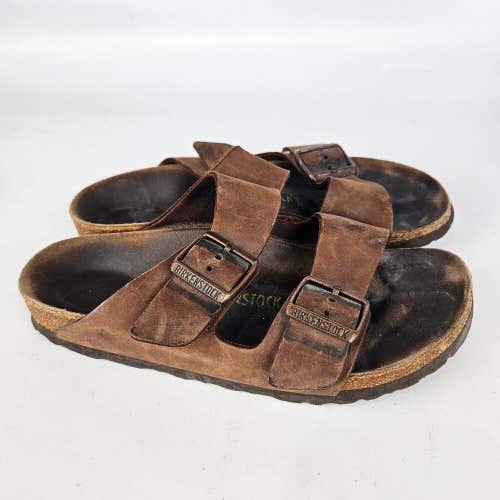 Birkentstock Arizona Saddle Brown Leahter Sandals Women's Size: 37 / 6 Shoe