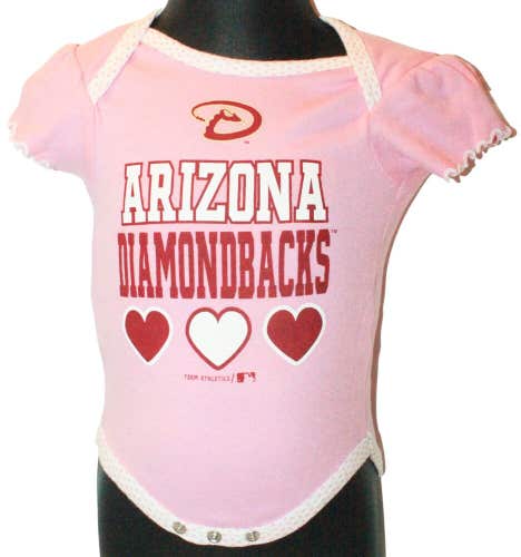 3-6 Months - Arizona Diamondbacks MLB - Pink Short Sleeve One Piece Baby Suit