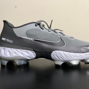Nike Alpha Huarache Elite 3 MCS Baseball Cleats Size 12.5 Grey CZ4453-005