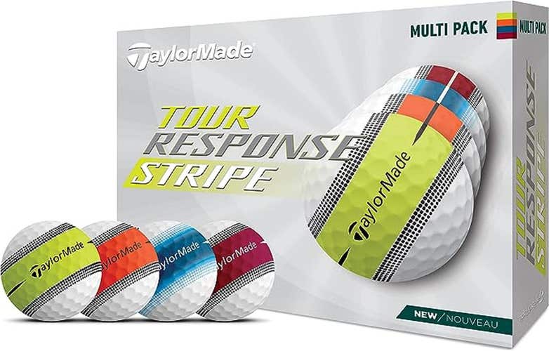 Taylor Made Tour Response Stripe Golf Balls (12pk, Multi Pack) 1dz 3 Layer NEW