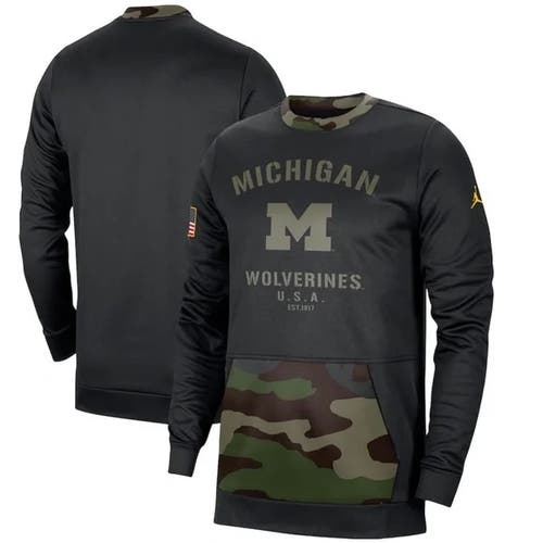 NWT mens S/small nike Jordan Michigan wolverines camo sweatshirt military appreciation FTBL