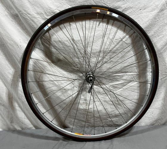 Matrix Aurora 32-Spoke Silver Aluminum 700C Front Wheel Shimano RX100 Hub +Tire