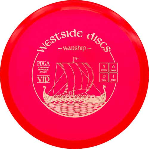 Westside Discs VIP Warship Approved Midrange Driver Red 165-169g 5/6/0/1 New