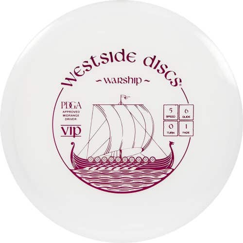 Westside Discs VIP Warship Approved Midrange Driver White 165-169g 5/6/0/1 New