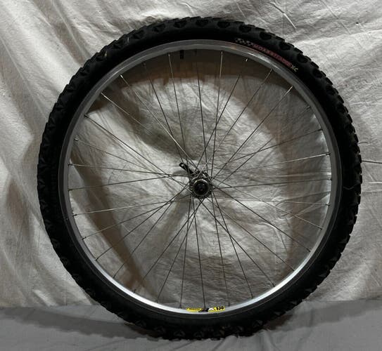 Mavic X138 32-Spoke Silver Aluminum 26" Front Wheel MOAB Leader XC Tire CLEAN