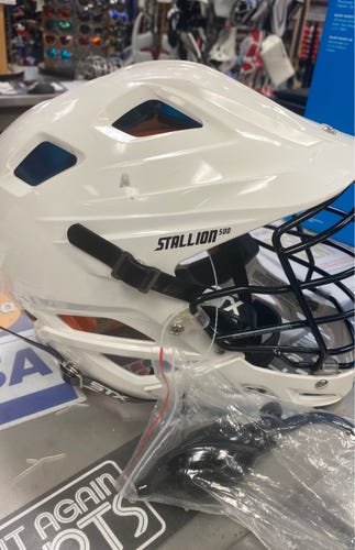 STX Stallion 500 Used lacrosse lax player White Helmet