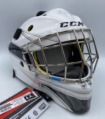 NEW CCM Axis 1.5 Goal Mask, White/Black, Youth