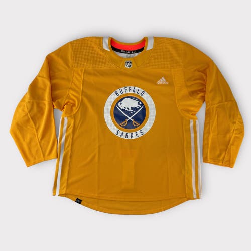 Pro Stock New Size 56 adidas Buffalo Sabres Yellow Practice Jersey