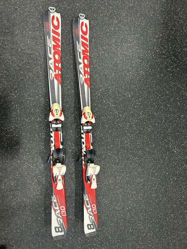 Used Atomic Race 130 Cm Boys' Downhill Ski Combo