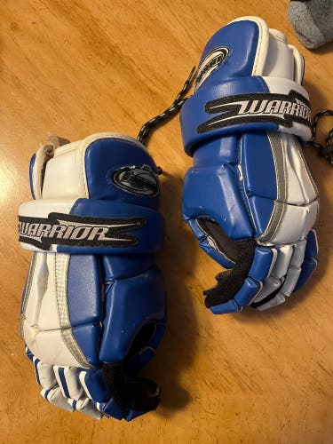 Warrior lacrosse gloves men’s blue and white size 12