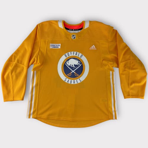 Pro Stock Pro Return Used adidas Buffalo Sabres Yellow Numbered Practice Jerseys Pick Your Number