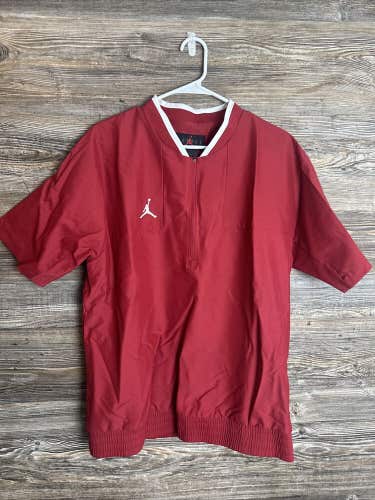 Nike Air Jordan Men's Size Large Team Crimson 1/2 Zip Coaches Jacket CV5858-613