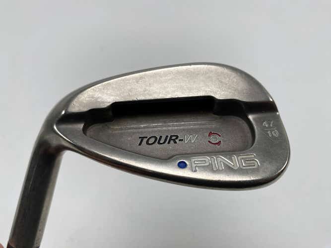 Ping Tour-W Brushed Silver Wedge 47* 10 Bounce Blue Dot 1* Up KBS Tour Stiff LH