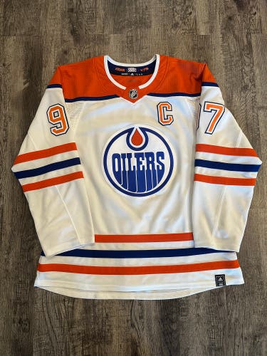 Connor McDavid Edmonton Oilers Reverse Retro Adidas Authentic Jersey Men Size 54